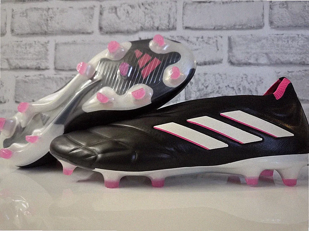 Size 6 Adidas Copa Pure + FG HQ8895 Black White Mens Soccer Cleats Laceless