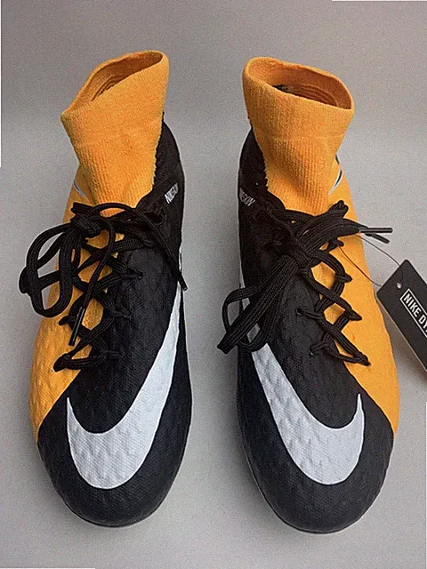 Size 6 Nike Hypervenom Phatal III/3 DF FG Mens/Youth Soccer Cleats Yellow/Black