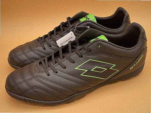 Size 7.5 Men Lotto Stadio 705 Turf Baseball Shoes Black / Green 219707