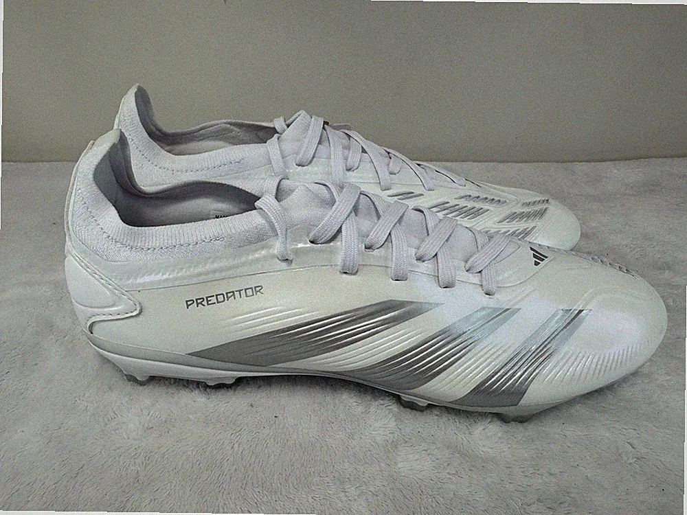 Size 8 Men’s Adidas Predator Pro FG IG7778 White Firm Ground Soccer Cleats Shoes
