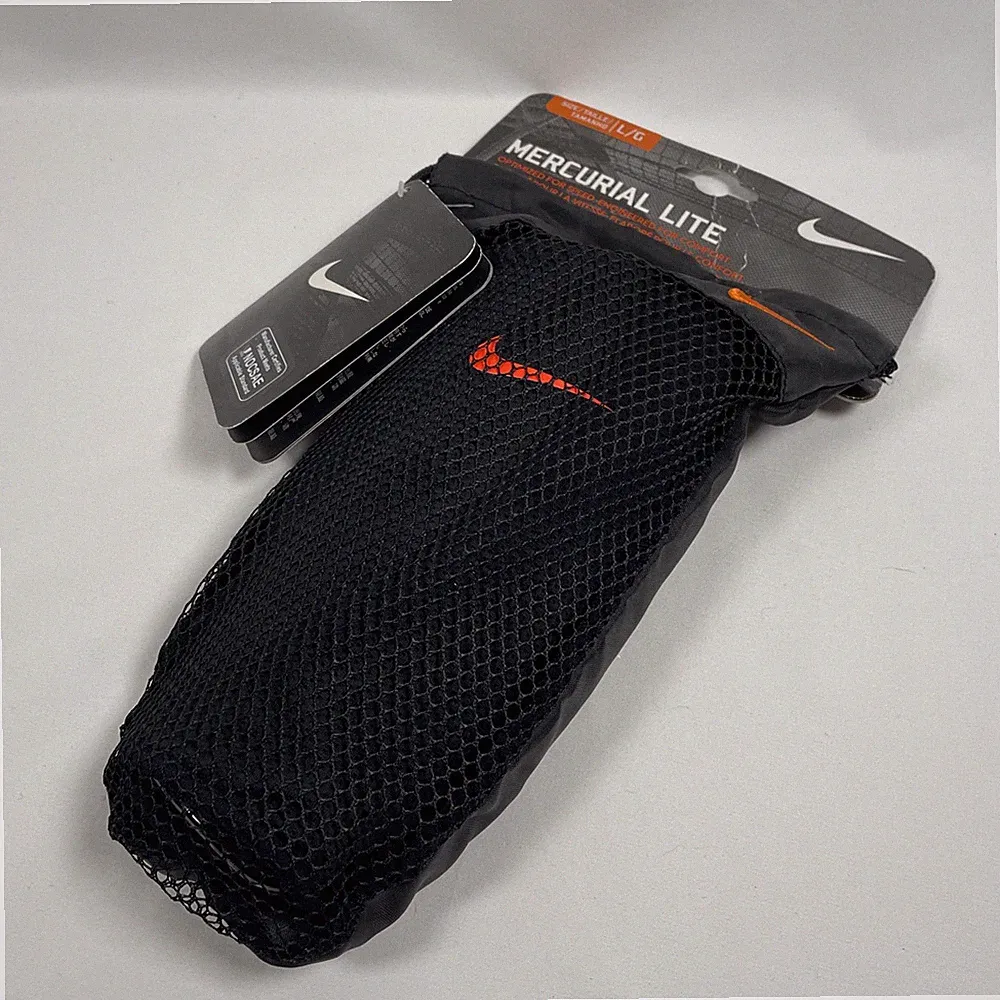 Size Large Nike Mercurial Lite Soccer Shin Guards Black And Red ~ BRAND NEW