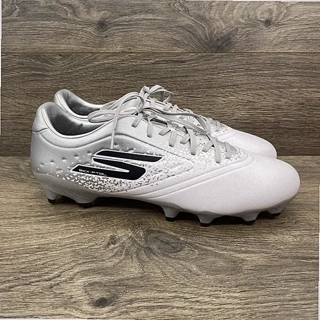 Skechers Razor 1.5 Academy FG Soccer Cleats Mens 10.5 Silver White Razor FG