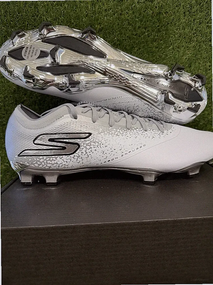 Skechers Razor 1.5 Elite FG Soccer Cleats 252020‑WSL White Chrome Men’s 13