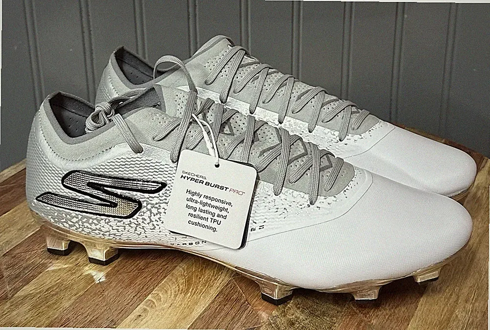 Skechers Razor 1.5 Elite FG Soccer Cleats White Silver Men Size 12