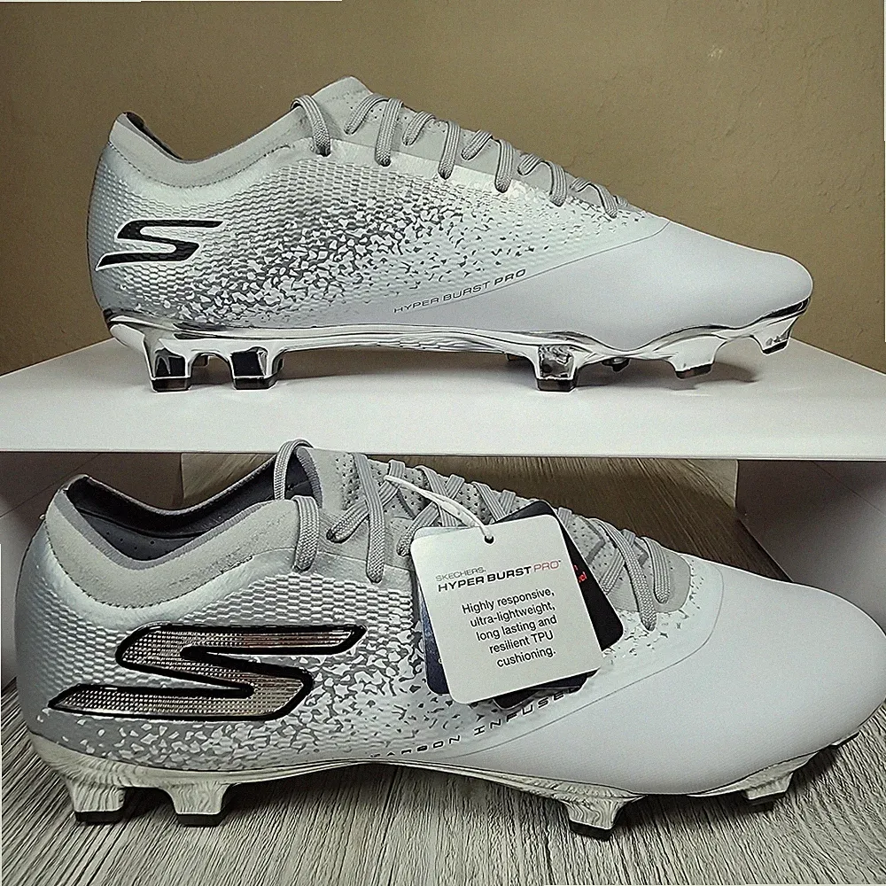 Skechers Razor 1.5 Elite FG Soccer Cleats White/Silver Mens Size 12 New
