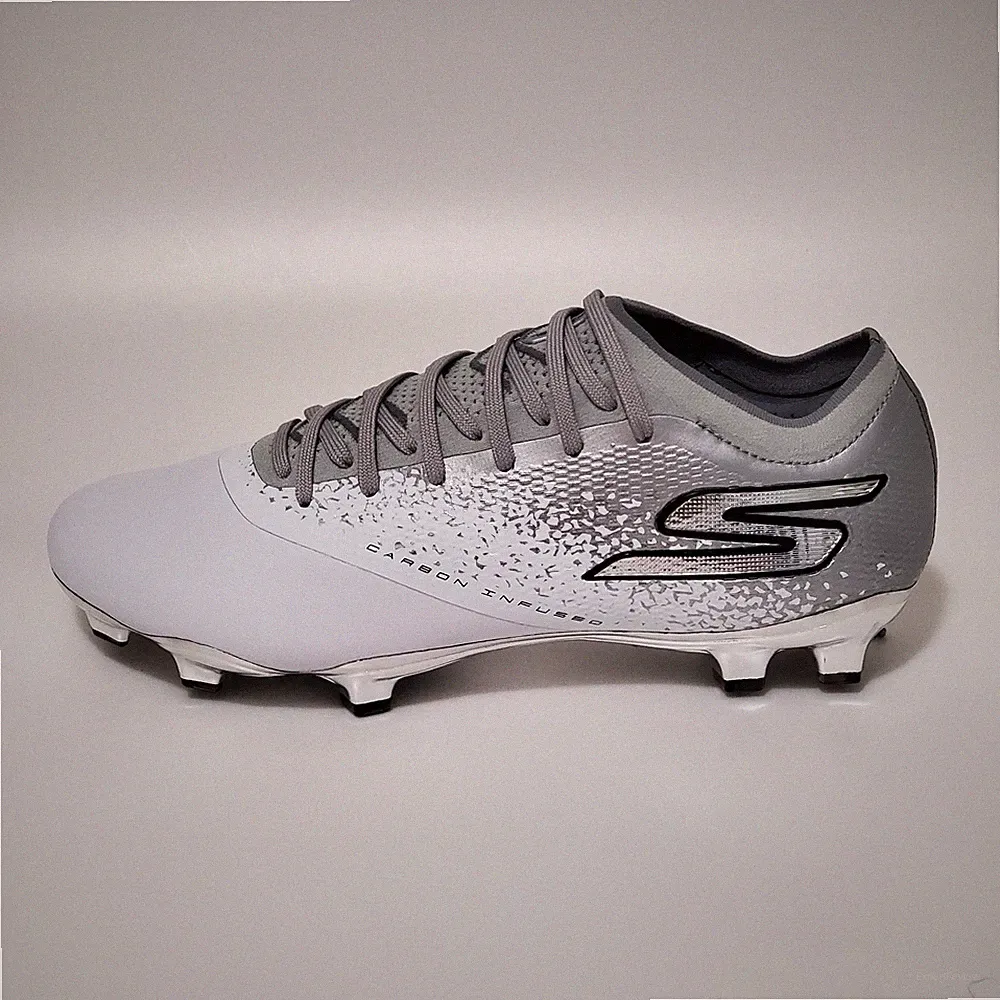 Skechers Razor Elite FG Soccer Cleats White Silver SN252020 $225 Men's Size 7.5