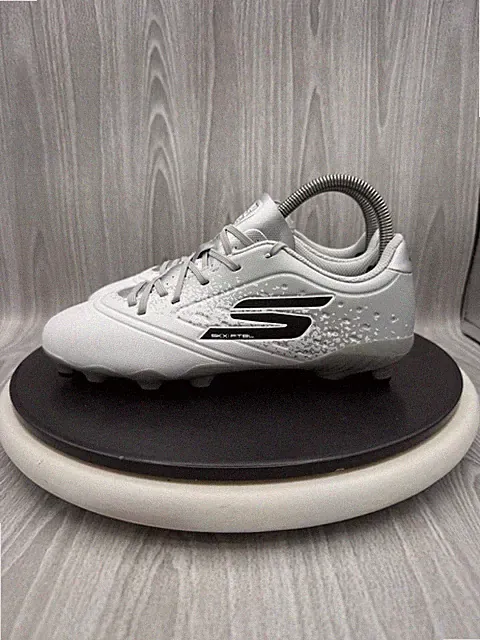 Skechers Razor Juniors Size 5.5Y White Silver Soccer Football Cleats 252060L-WSL