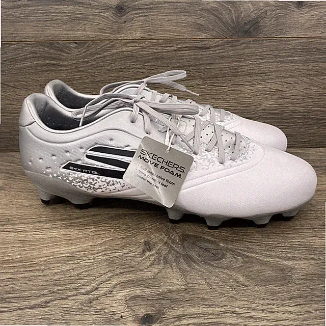 Skechers Razor Soccer Cleats Mens 11.5 White Silver Move Foam SN 252015 Athletic