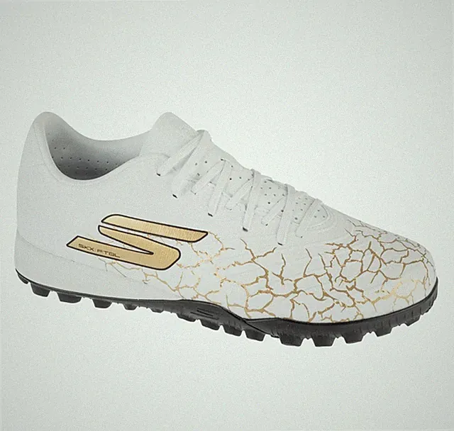 Skechers SKX_01 Academy FG Youth Soccer Cleats,Wht/Gld/Black, Size 4M, 5.5W