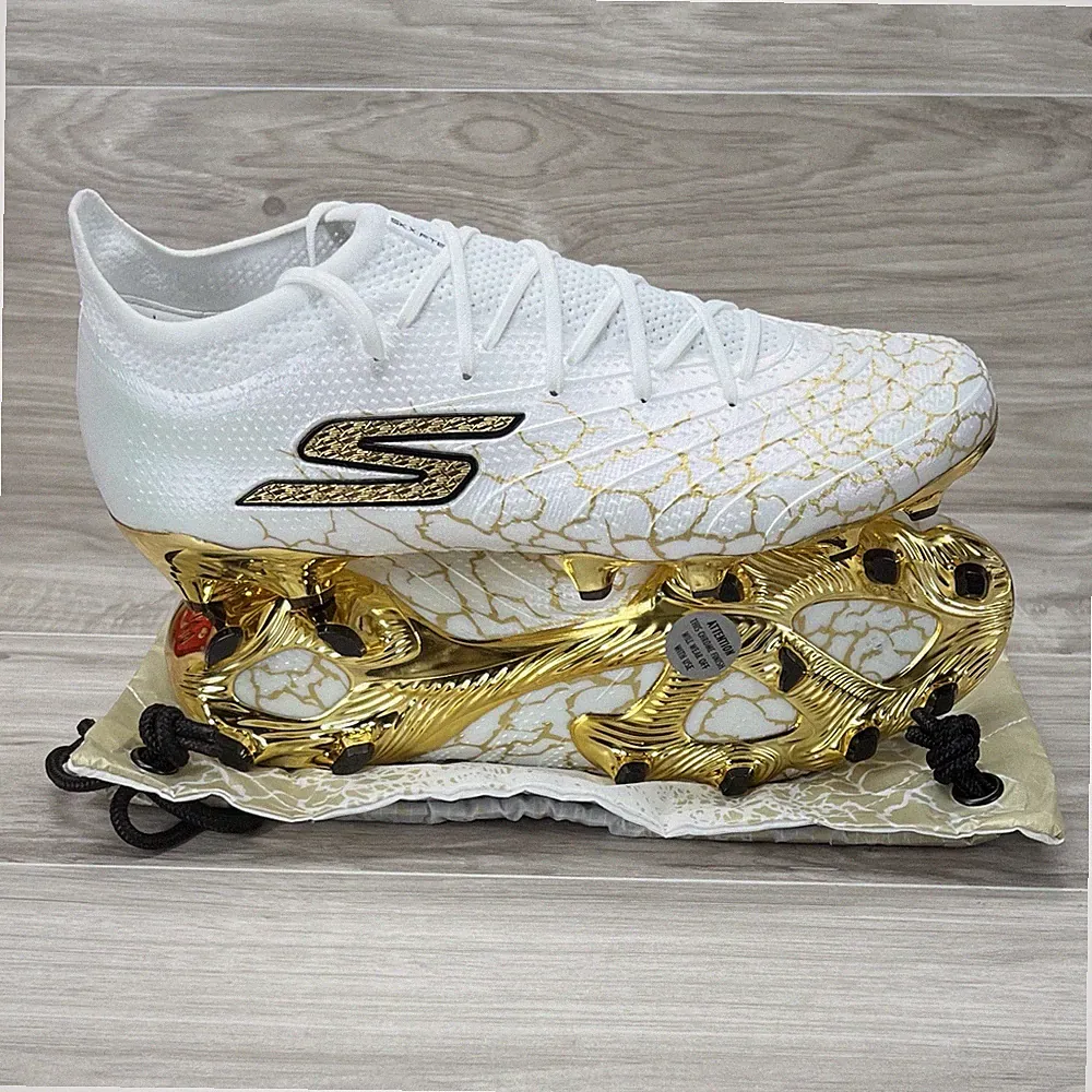Skechers SKX 01 Elite FG Soccer Cleats White Gold SN252021 $225 Men's Size 10.5