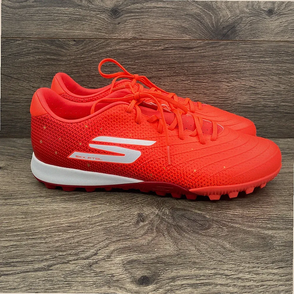 Skechers SKX 1.5 Academy Soccer Cleats Mens 9 Coral Harry Kane Turf Shoes 252028
