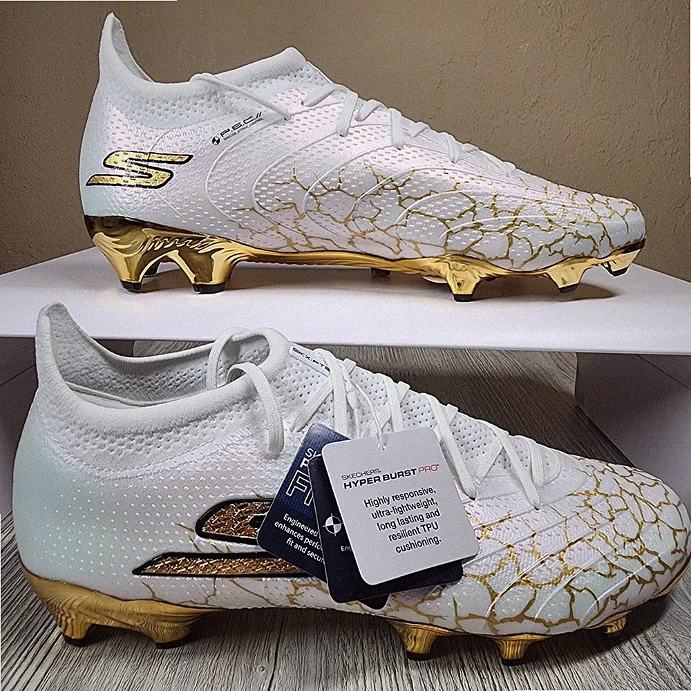 Skechers SKX 1.5 Elite FG Soccer Cleats White/Gold Mens Size 11 New
