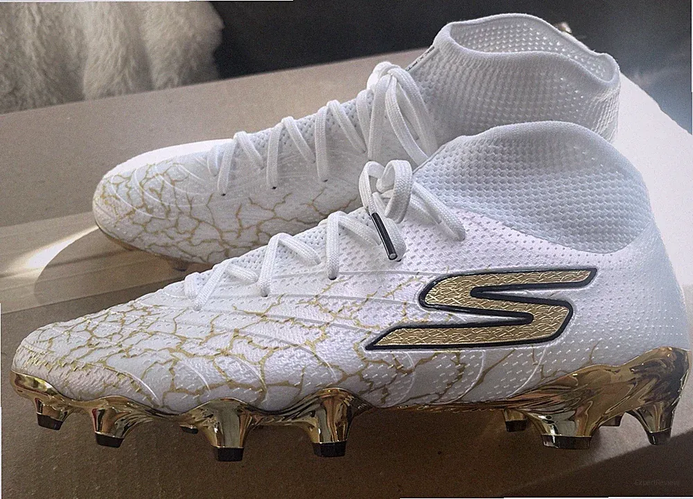 Skechers SKX 1.5 Elite Soccer Cleats Football Boots - White/Gold Kane - Sz 8 US