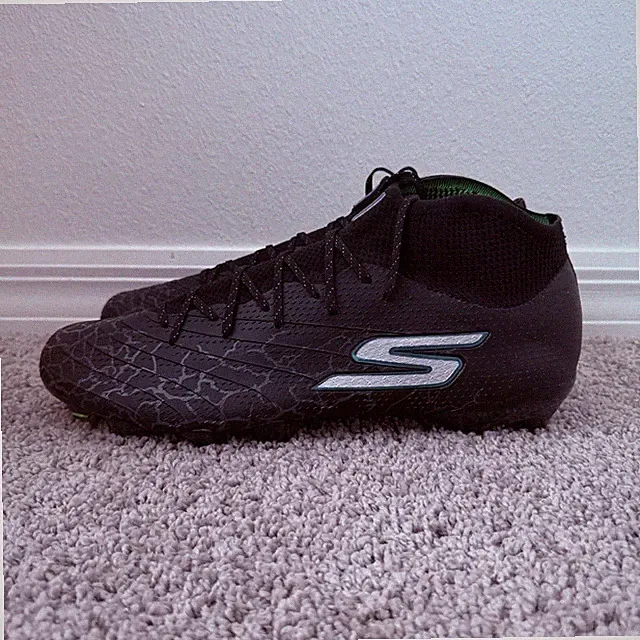 Skechers SKX 1.5 High Elite FG Soccer Cleats Black Silver Men’s Size 13