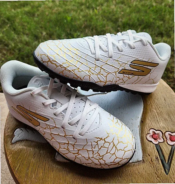 Skechers SKX-1 Turf Cleat "White/Gold Metallic" BRAND NEW Toddler 10C & 13C