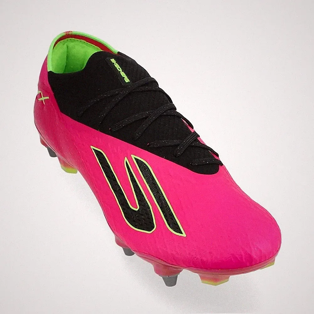 Skechers SKX 2 Elite FG Football Boots Men's Size UK 9.5 Black Green Pink NEW