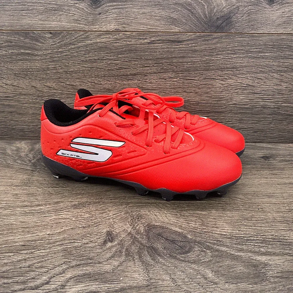 Skechers SKX FTBL Razor Soccer Cleats Youth Size 13 Red Black Firm Ground