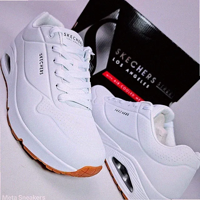 Skechers Stand on Air One Men's US 13 White Gum Comfort Classic Retro Clean NIB