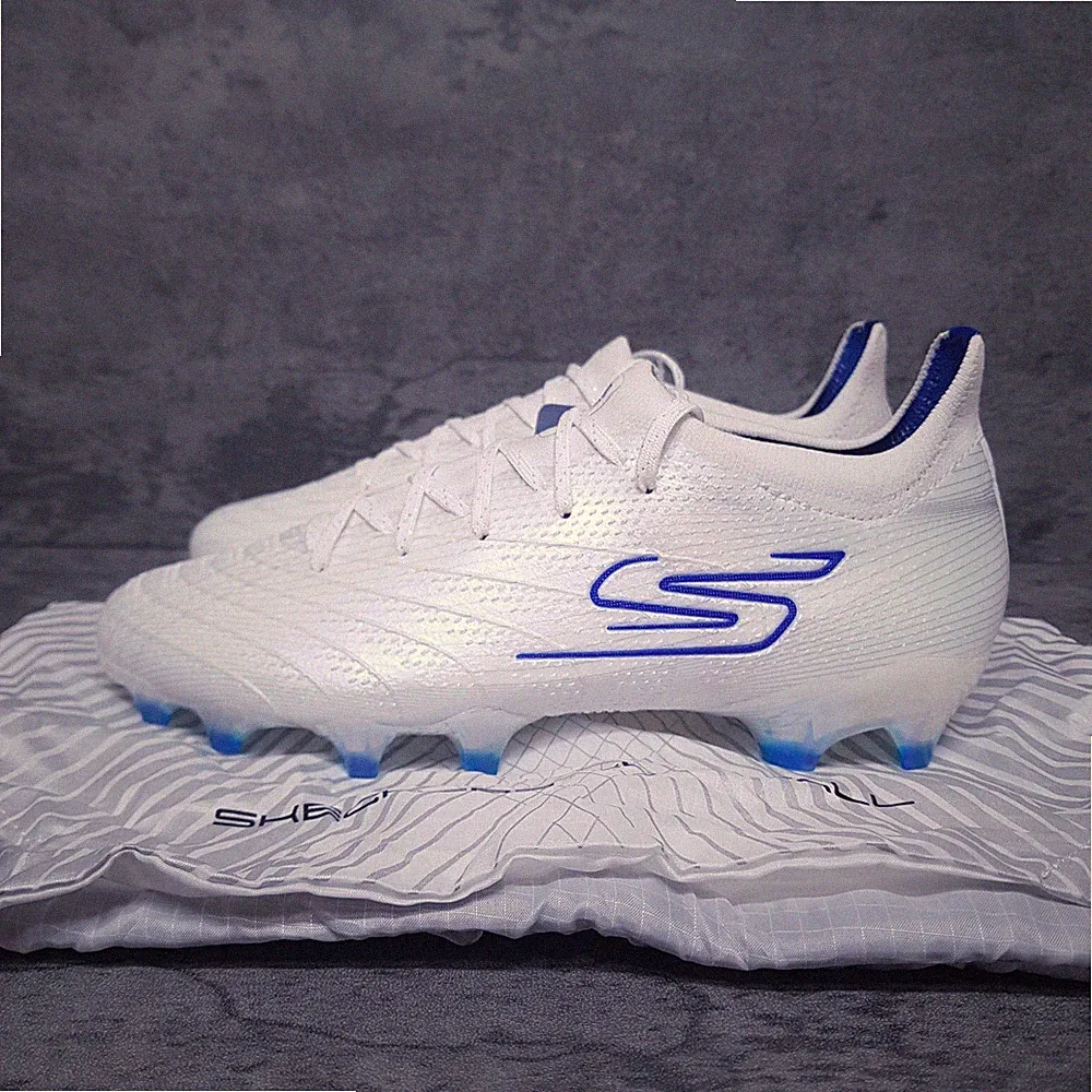SKETCHERS SKX 01 Low FG Soccer Cleats Mens Size 5.5 Womens 7 White Blue