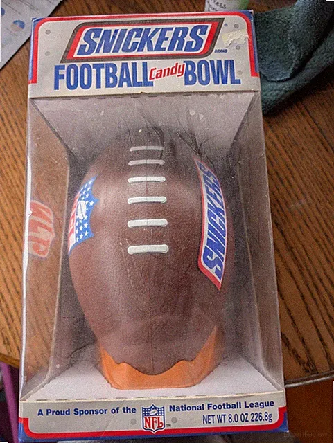 Snickers Vintage Football Candy Bowl. NO CANDY. With Box.