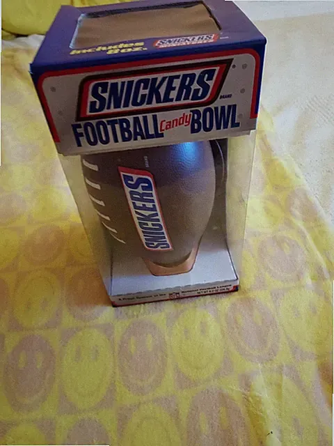 Snickers Vintage Football Candy Bowl. NO CANDY. With Box. Made In USA