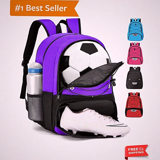Soccer Backpack,Soccer Bag with Ball Holder and Cleat Compartment