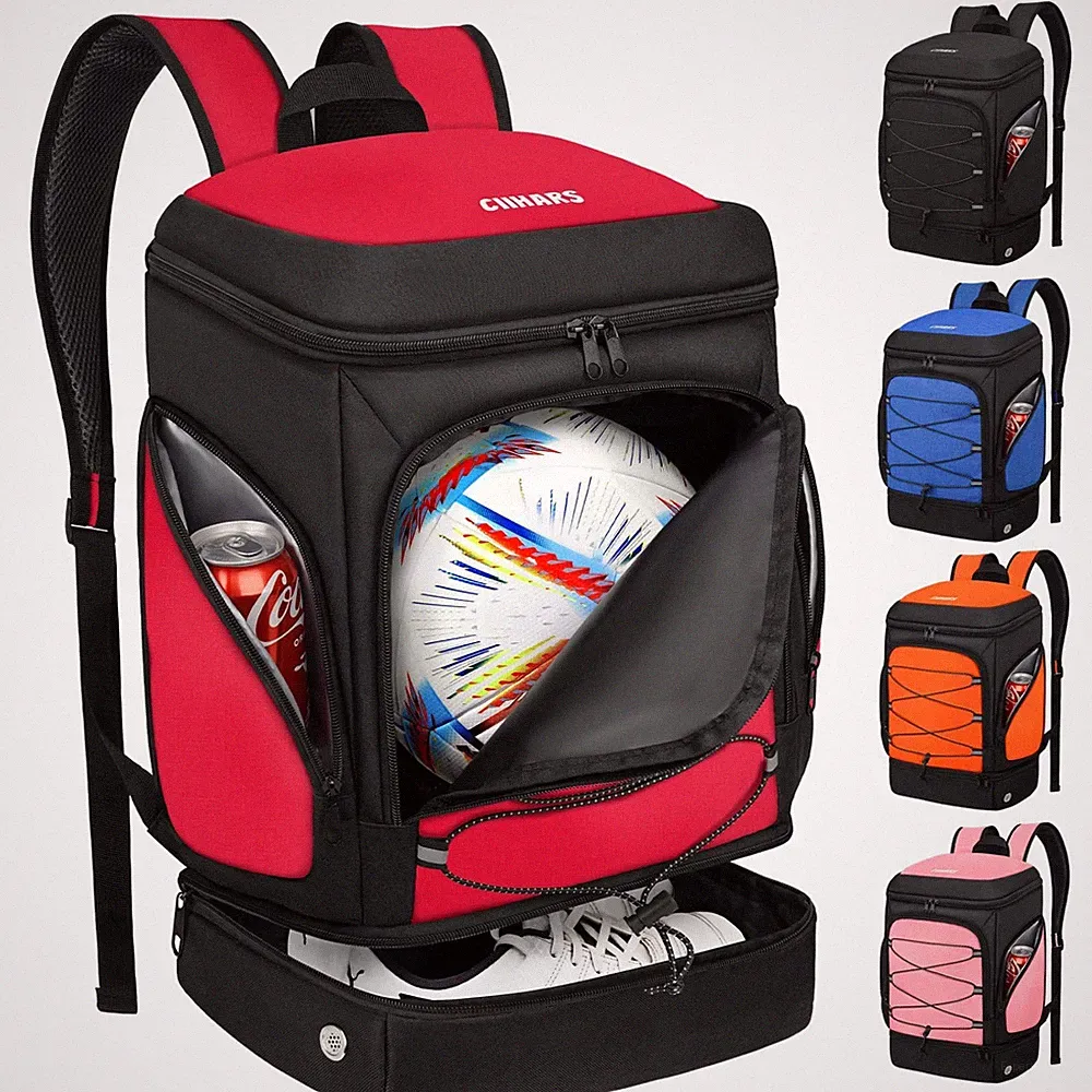 Soccer Backpack with Ball Holder, Water-Resistant Sports Bag for Cleats & Gear