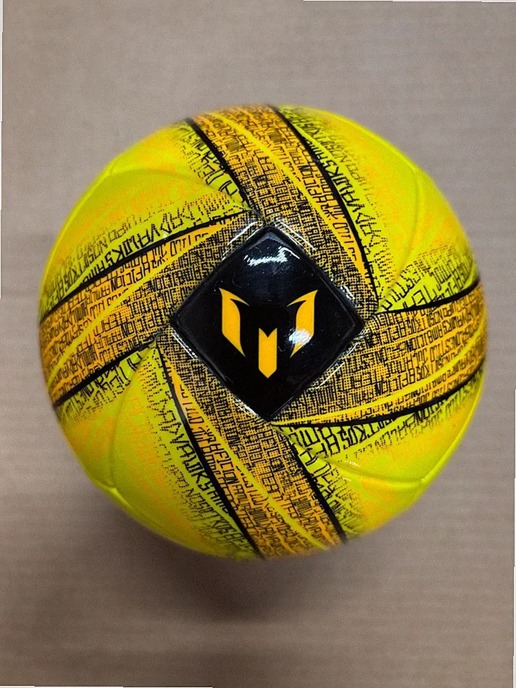 SOCCER BALL-ADIDAS-SIZE 1-MINI-MESSI LOGO-YELLOW & BLACK IN COLOR-NEW