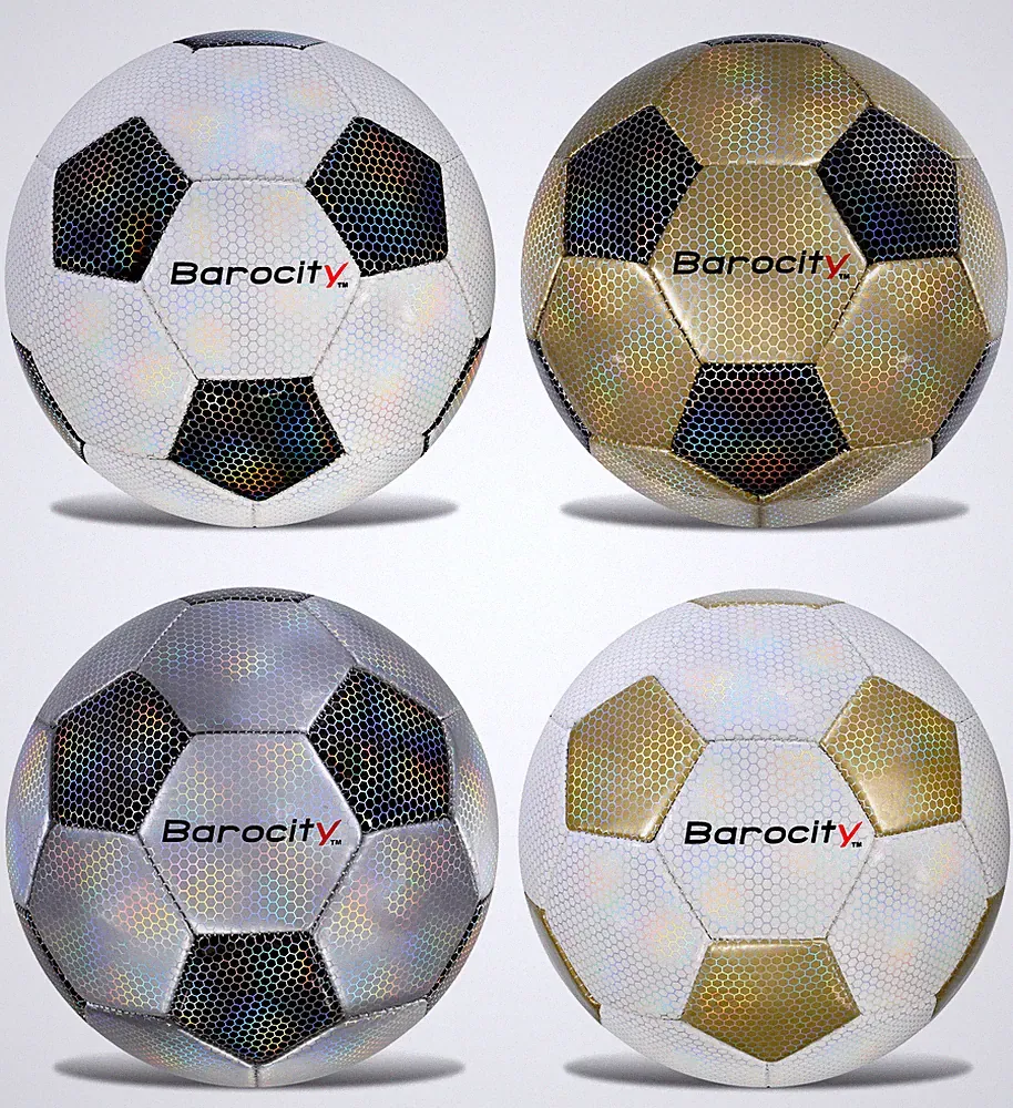 Soccer Ball - Black, Gold, Silver, White - Size 3,4,5