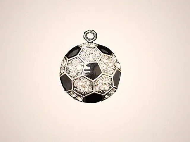 Soccer Ball Clear Crystal Charm Only Jewelry Assembly Beads Craft Supplies
