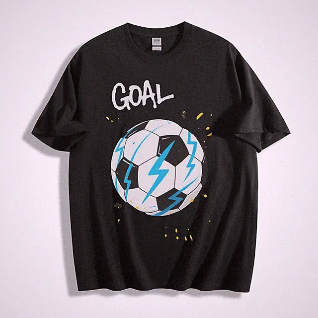 Soccer Ball Lightning "GOAL" Graphic T-Shirt