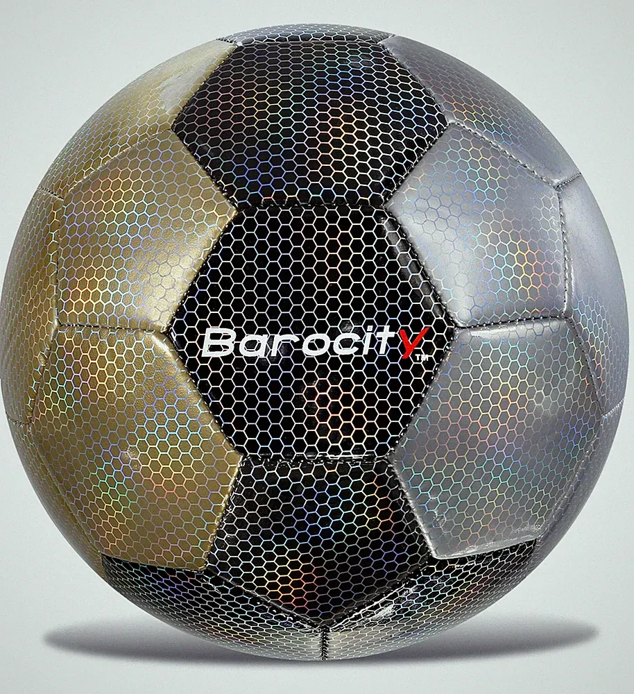 SOCCER BALL - MIX SILVER, BLACK, & GOLD MODERN PATTERN - SIZE 4