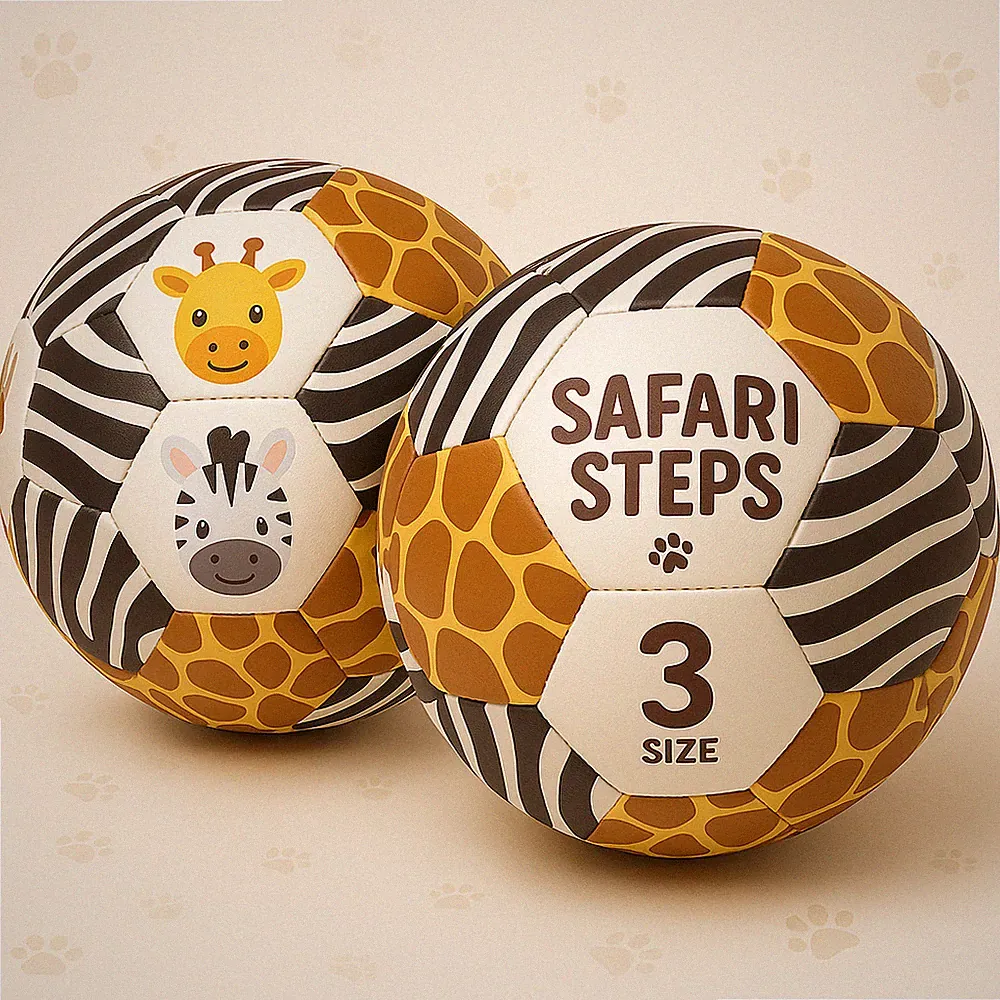 Soccer Ball Size 3 - Safari Steps - Perfect Gift for Kids (Age 2-8)