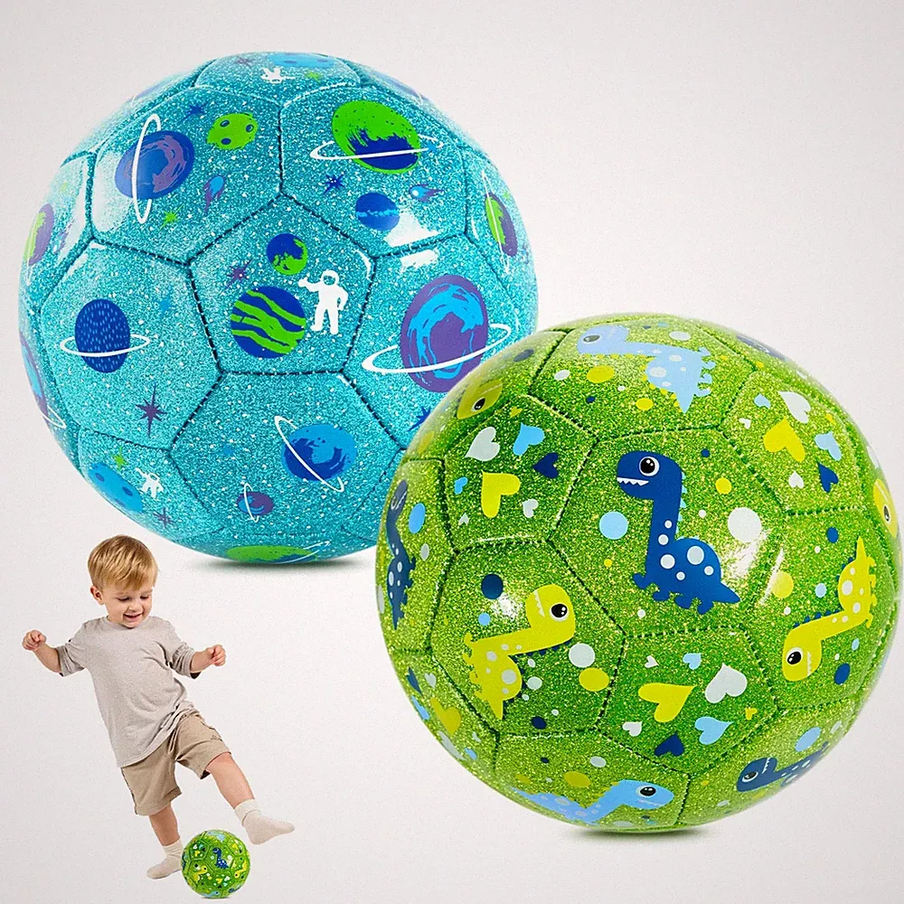 Soccer Ball Size 3 Size 2 for Toddlers 1-3 3-8, 1 or 2 Pack Cartoon Small Din...