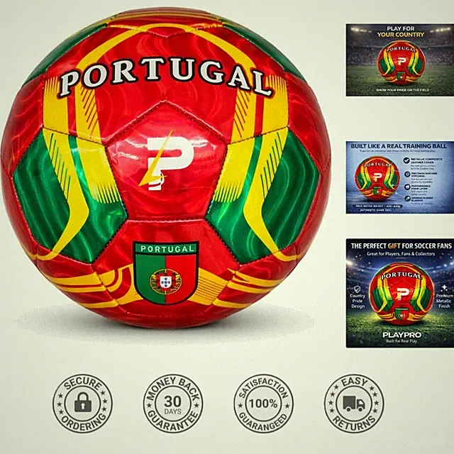 Soccer Ball Size 5: Celebrate Your Heritage with Our Metallic Country Designs!