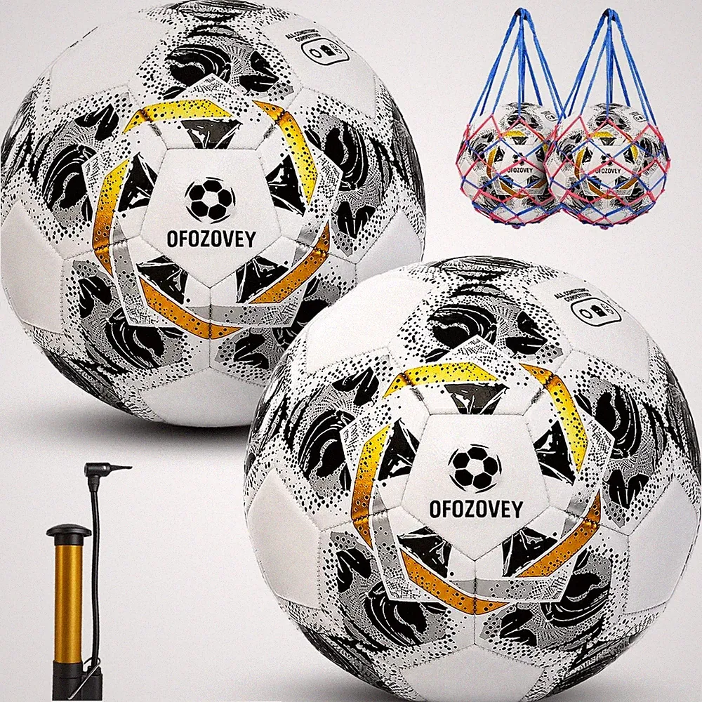 Soccer Ball Size 5,Official Match Soccer Ball 2-Pack Set with Pump