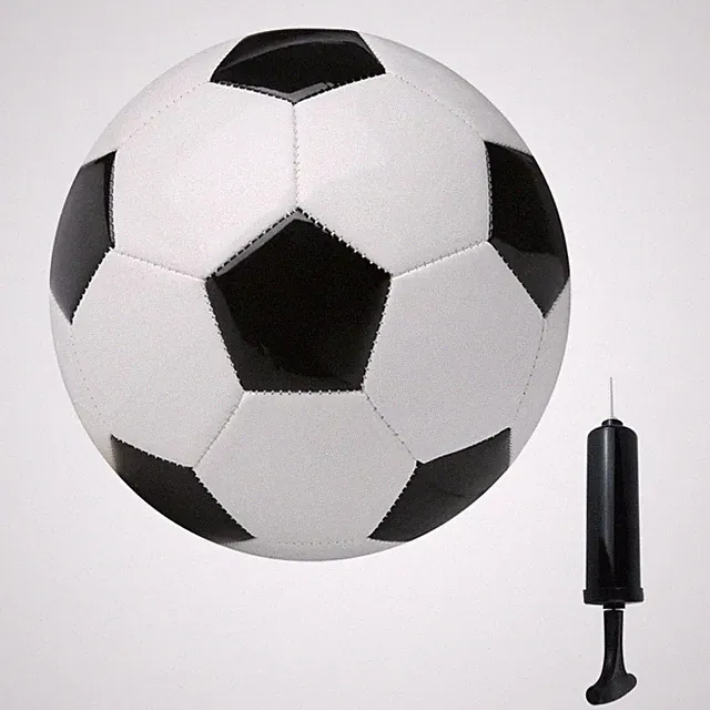 Soccer Ball Size 5 with Pump Needle Classic White Black Thicker PU Tight Weav...