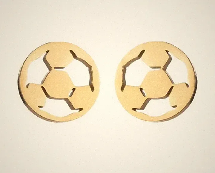Soccer Ball Sport Team Charm Stainless Steel Stud Earrings Jewelry