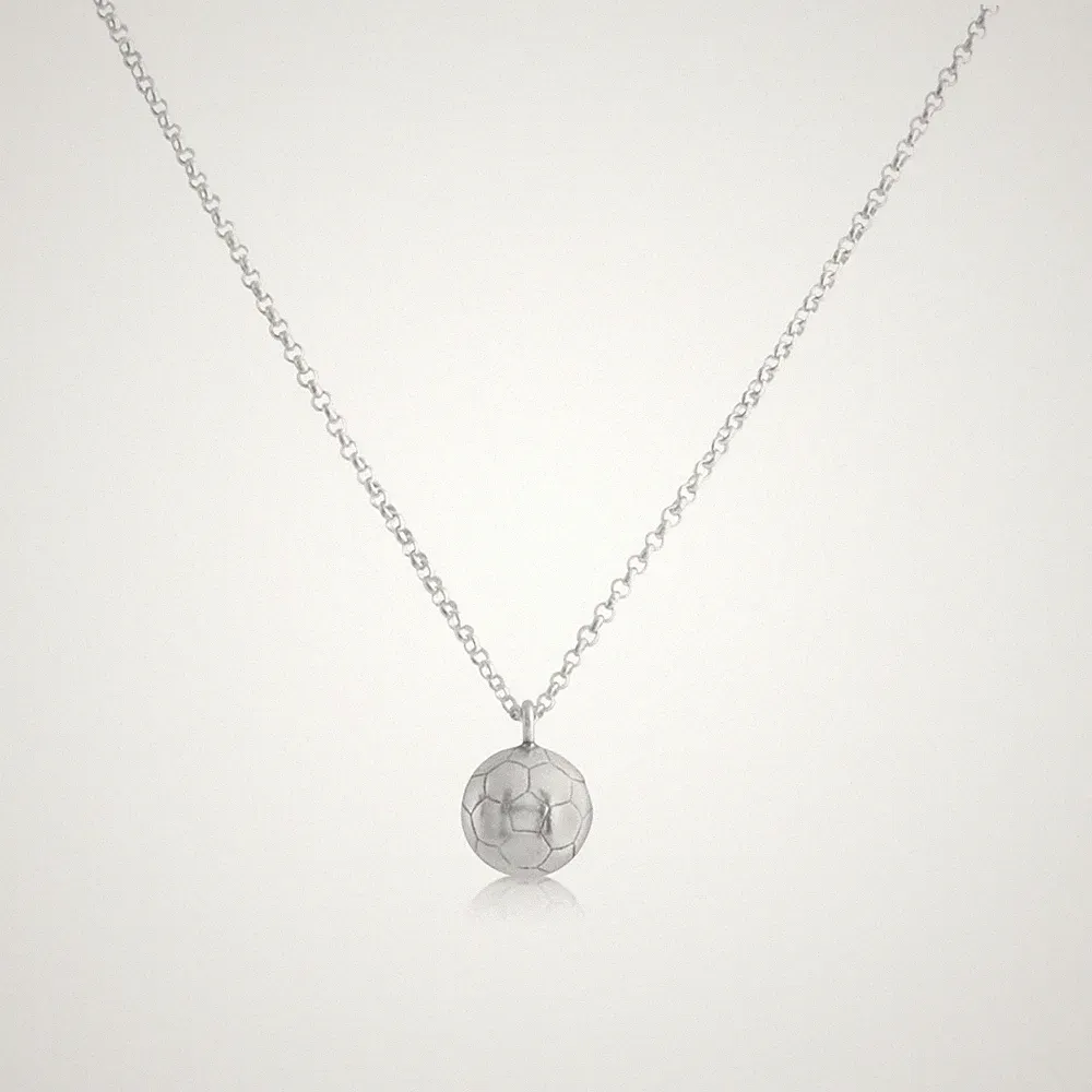 Soccer Ball Sports Charm Pendant Necklace 925 Sterling Silver N0638S
