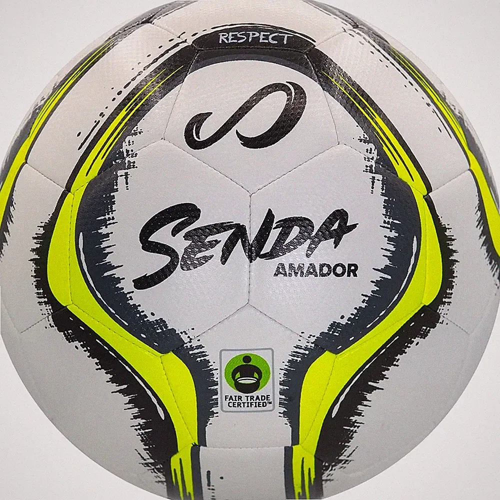 Soccer Ball Training Fair Trade Certified White Yellow Size 4 SENDA 8-12 Amador
