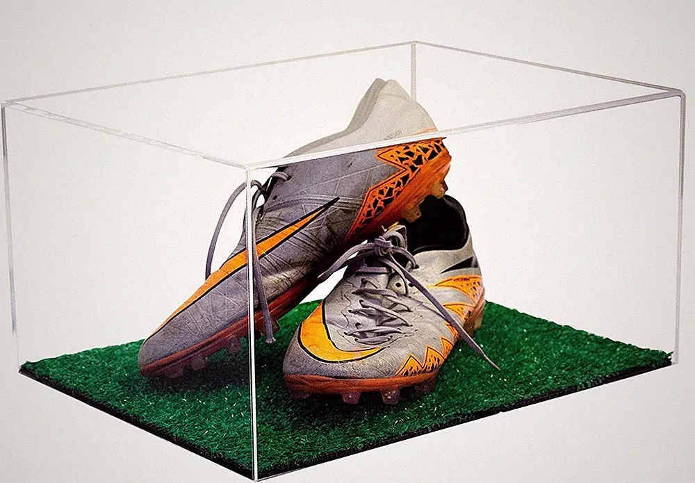 Soccer, Baseball or Football Cleats Clear Display Case with Turf Floor(A026-CTB)