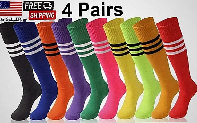 Soccer Baseball Softball Socks for Kids Youth Adults Over the Calf Athletic-[M]