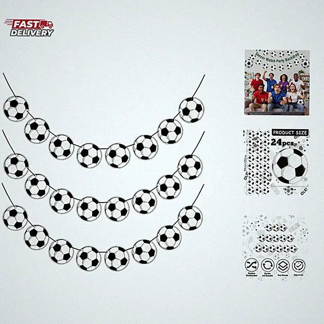 Soccer Birthday Party Decorations - 24PCS Soccer Party Banners for 2026 World...