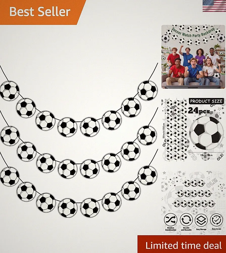 Soccer Birthday Party Decorations - 24PCS Soccer Party Banners for 2026 World...