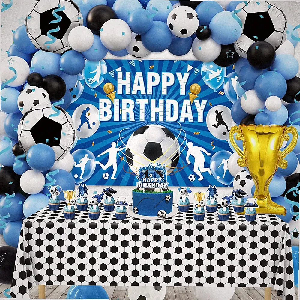 Soccer Birthday Party Decorations, 97Pcs Soccer Party Decorations with Balloo...