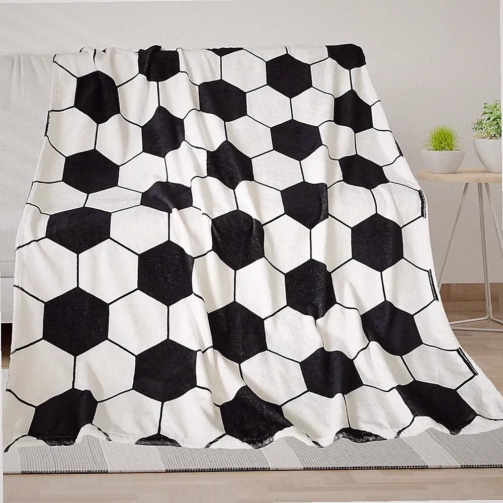 Soccer Blanket Soccer Gifts for Boys Girls 8-12 Team Coach Gifts Sport Throw Bla