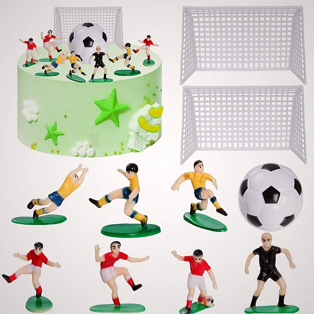 Soccer Cake Topper Decoration, Soccer Ball Player Cupcake Topper for Theme Bi...