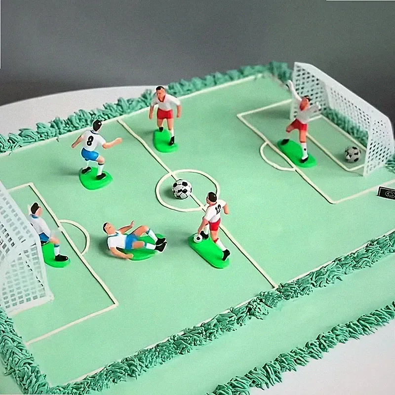 Soccer Cake Topper Set 9pc Birthday Party Decorations Reusable Soccer Scene New