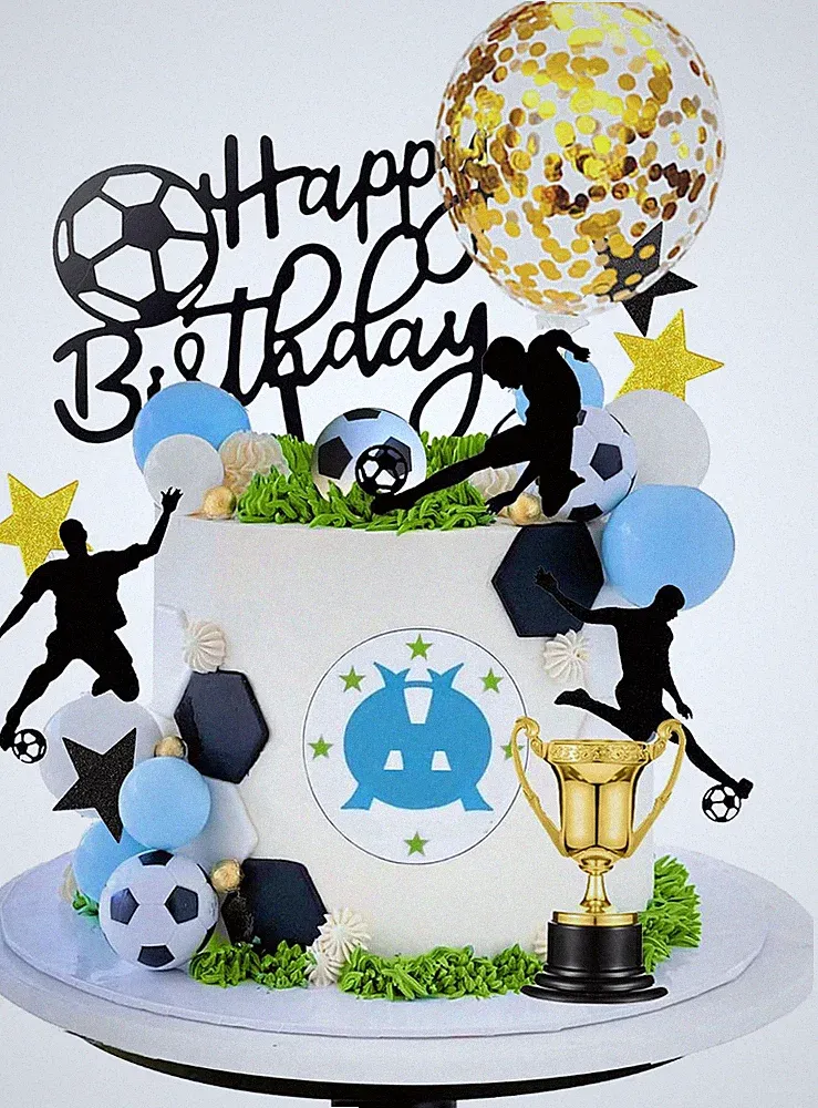 Soccer Cake Topper Soccer Ball Player Cake Decorations for Soccer Sport Birthday