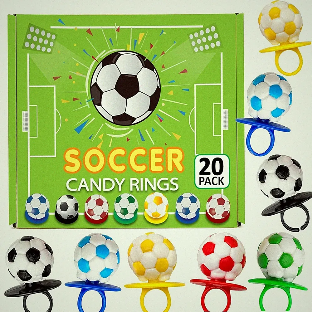 Soccer Candy Ring Suckers 20 Count Party Favors Team Treats Goodie Bags